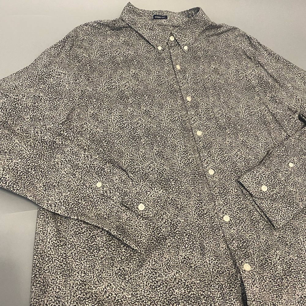 American Eagle Black White Button Down Shirt XL